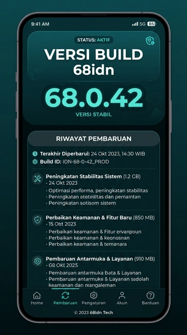 Tampilan riwayat versi 68idn