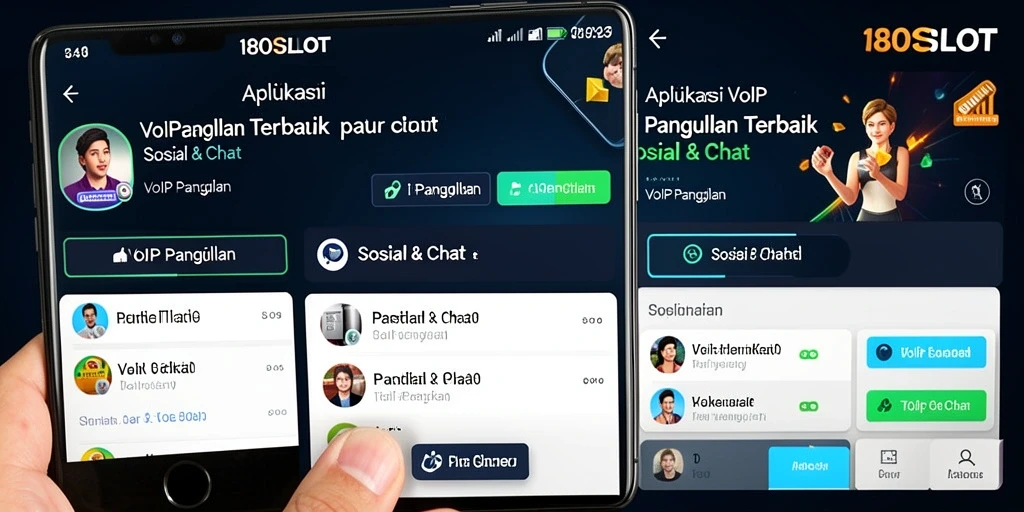 Screenshot antarmuka aplikasi VoIP Panggilan 180SLOT yang intuitif.