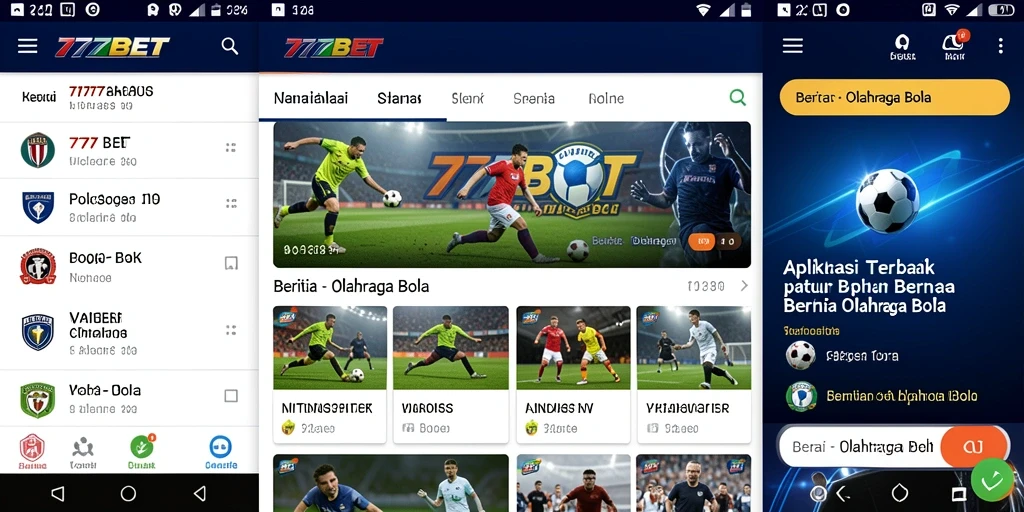 Tampilan antarmuka modern dari aplikasi 777BET yang menarik dan fungsional.