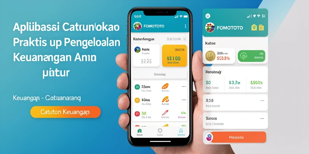 Tampilan antarmuka aplikasi FOMOTOTO untuk pengelolaan Catatan Keuangan.