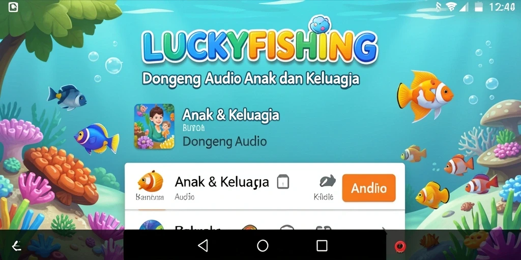 Antarmuka aplikasi LUCKYFISHING yang menarik dan intuitif.