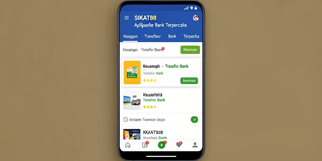 Antarmuka SIKAT88 menampilkan fitur Transfer Bank yang mudah digunakan.