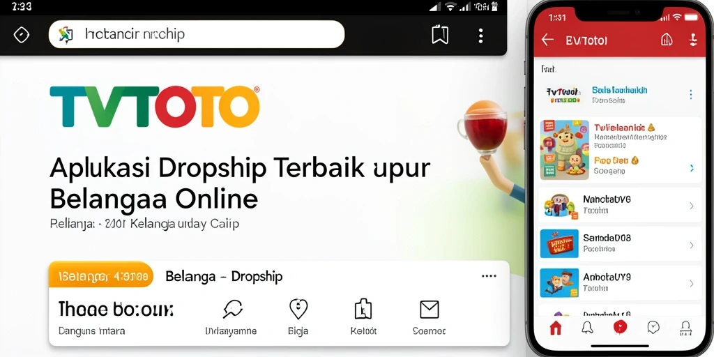Antarmuka aplikasi TVTOTO yang user-friendly untuk belanja dropship.
